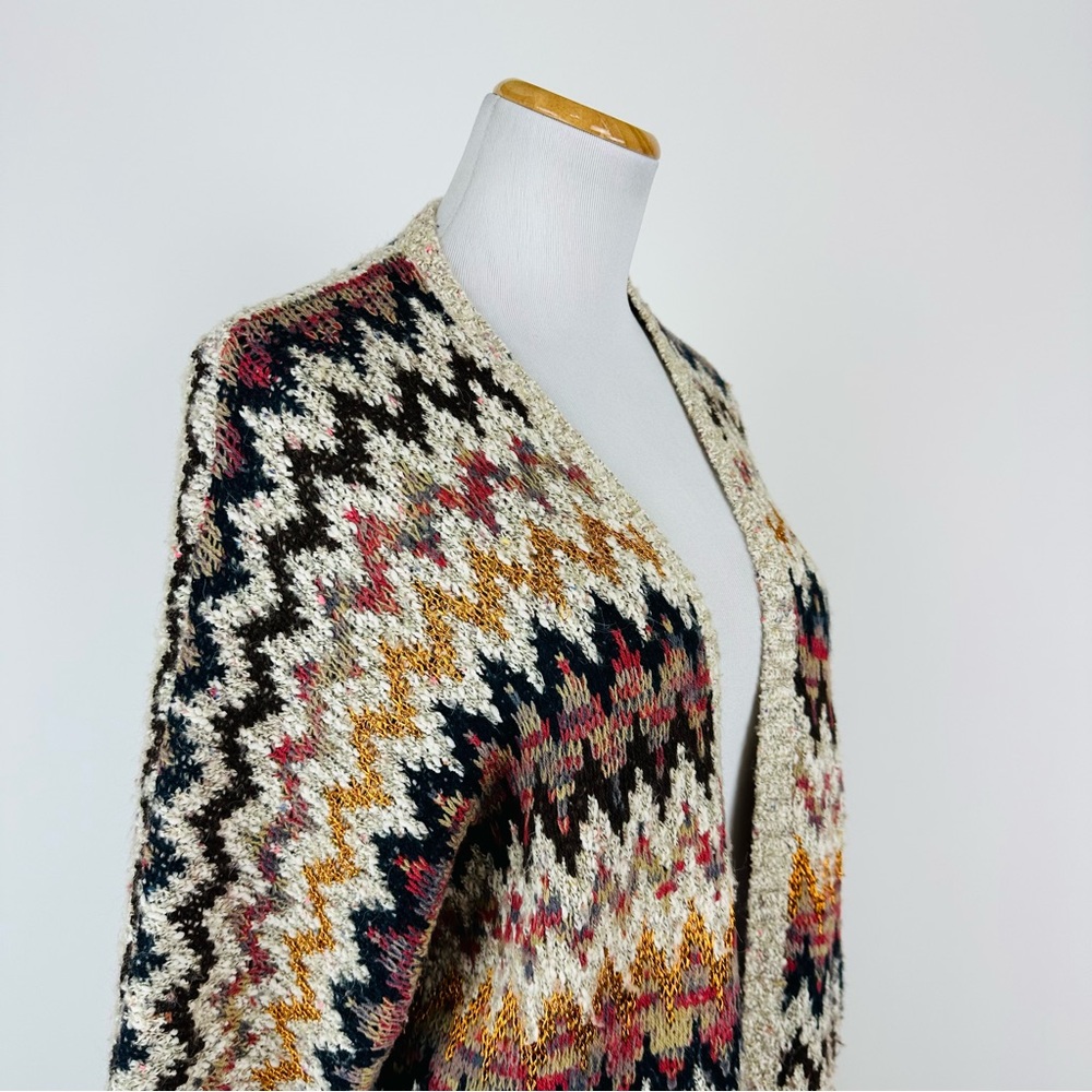 Soft Surroundings Striped Chevron Cardigan Sweater Size Medium - Picture 5 of 13